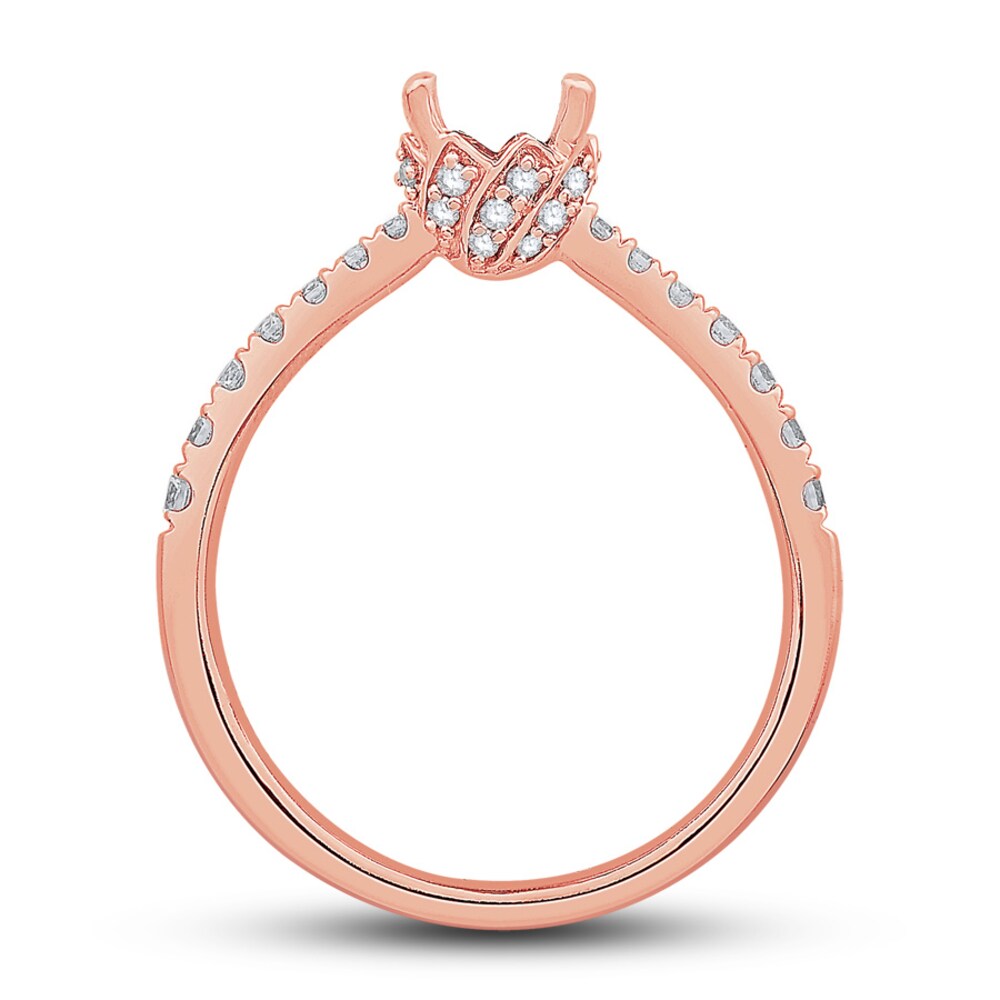 Diamond Ring Setting 1/3 ct tw Round-cut 14K Rose Gold ruXexRCd