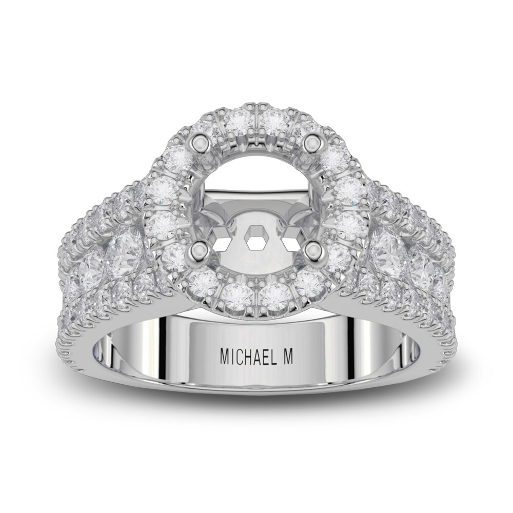 Michael M Diamond Ring Setting 1-3/8 ct tw Round 18K White Gold (Center diamond is sold separately) rxIbCiOP