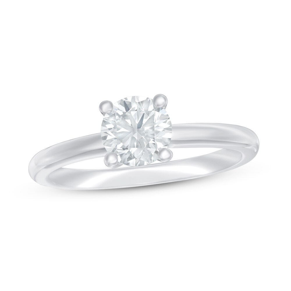 Lab-Created Diamond Ring 1 ct tw Round 14K White Gold (SI2/F) s6XoFe4l