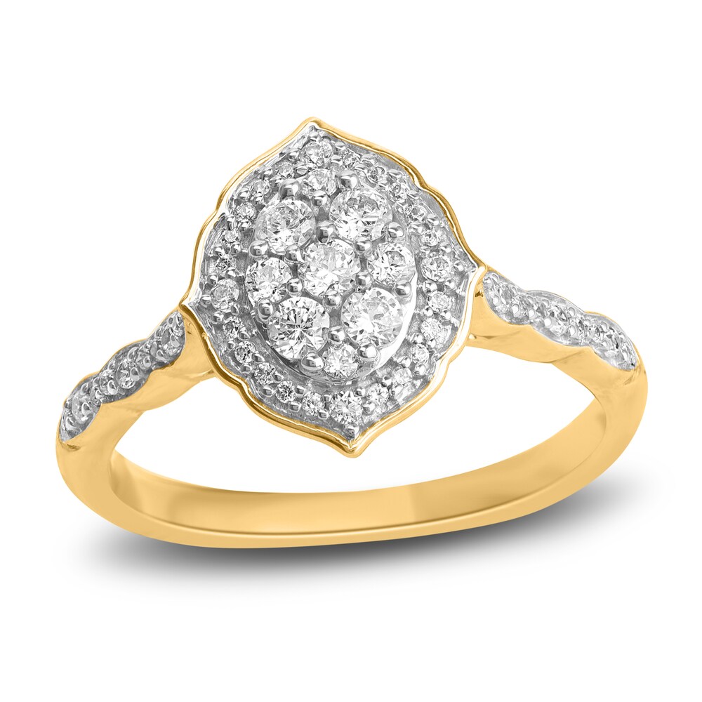 Diamond Engagement Ring 1/2 ct tw Round 14K Yellow Gold sD9La9Xg