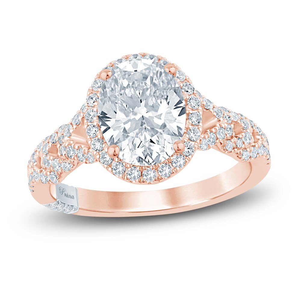 Pnina Tornai Lab-Created Diamond Engagement Ring 2-3/8 ct tw Oval/Round 14K Rose Gold sELy0JNA