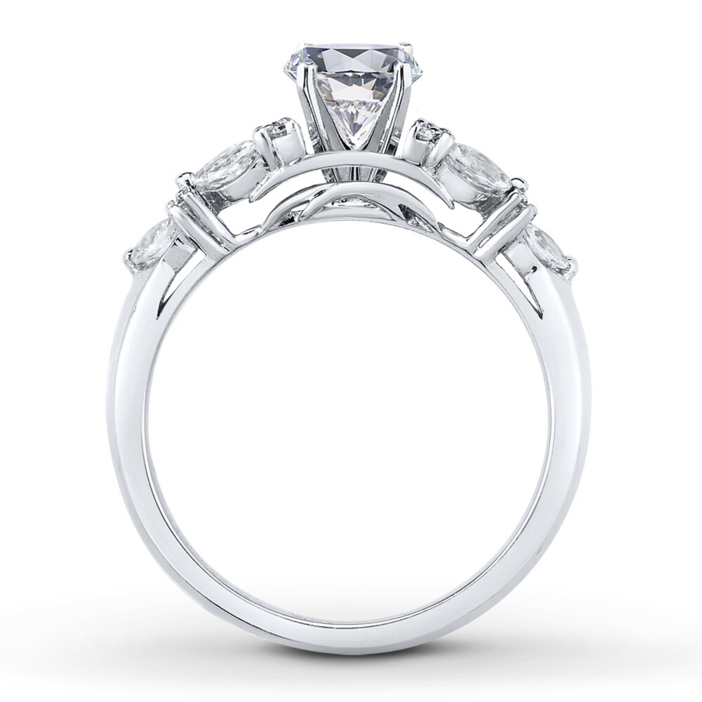 Diamond Ring Setting 3/4 ct tw Round/Marquise 14K White Gold sJioktmt