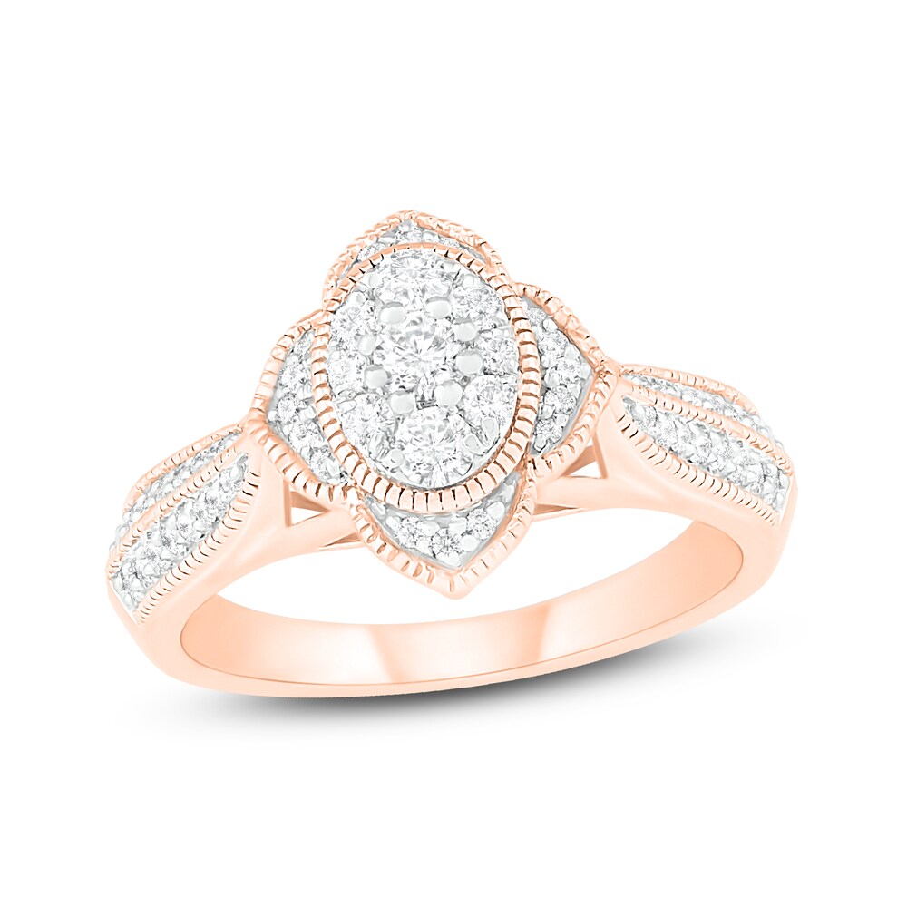Diamond Engagement Ring 1/2 ct tw Round 14K Rose Gold sRfvqXBH