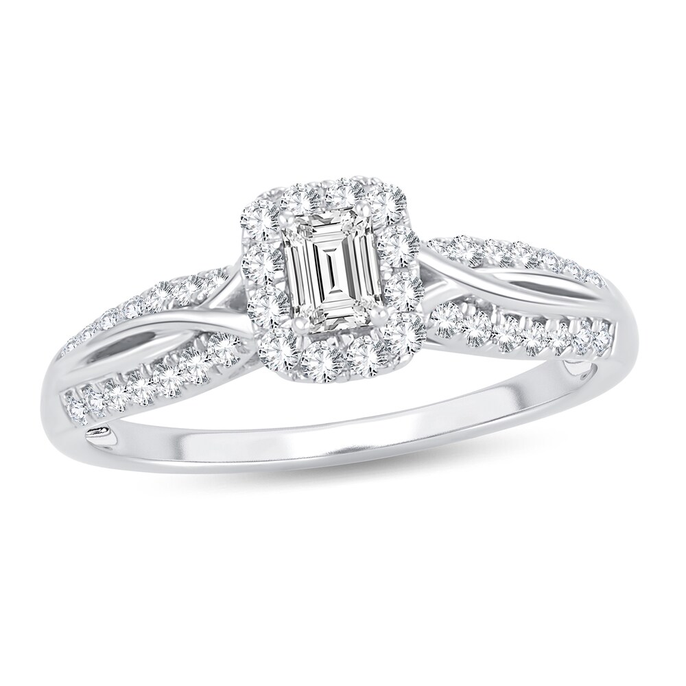Diamond Ring 1/2 ct tw Emerald-cut 14K White Gold sWh1rurx