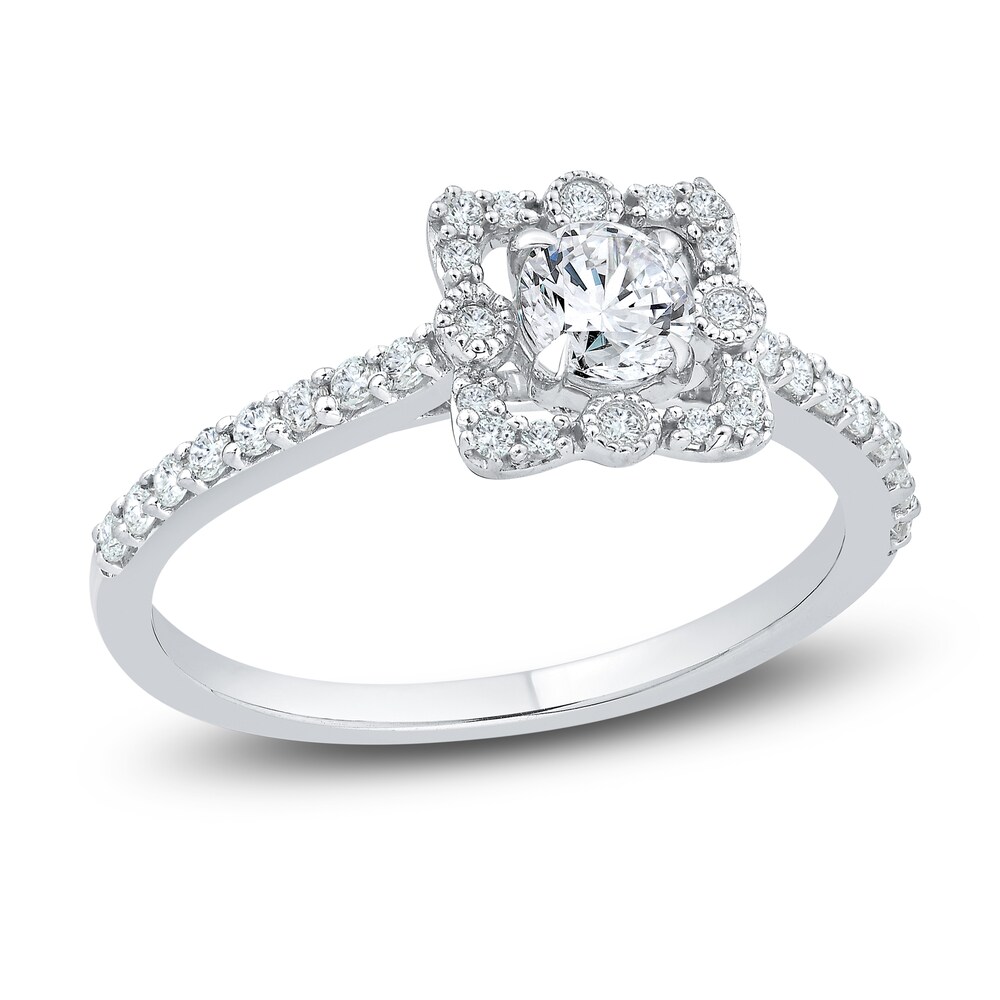 Diamond Engagement Ring 5/8 ct tw Round 14K White Gold sYOkcBr9