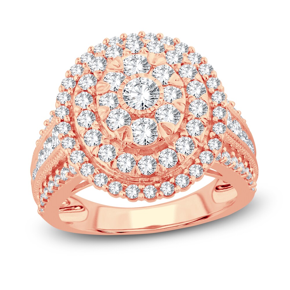 Diamond Ring 2 ct tw Round 14K Rose Gold sZpoi7d1