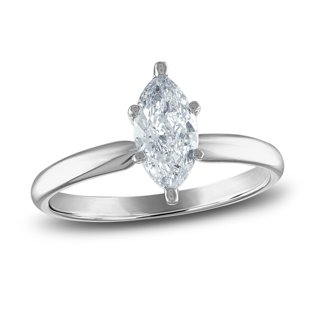 Diamond Solitaire Ring 1 ct tw Marquise 14K White Gold (I2/I) sfdPPfXF