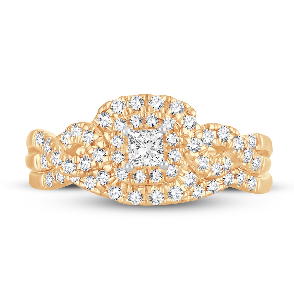 Diamond Ring 1/2 ct tw Princess 14K Yellow Gold sncD3g1y