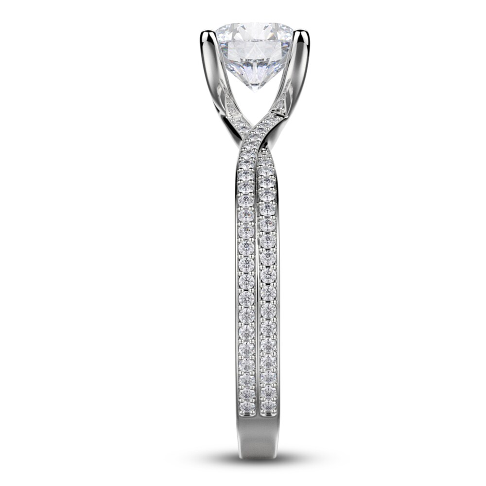 Michael M Diamond Engagement Ring Setting 1/5 ct tw Round 18K White Gold (Center diamond is sold separately) t2Czclto