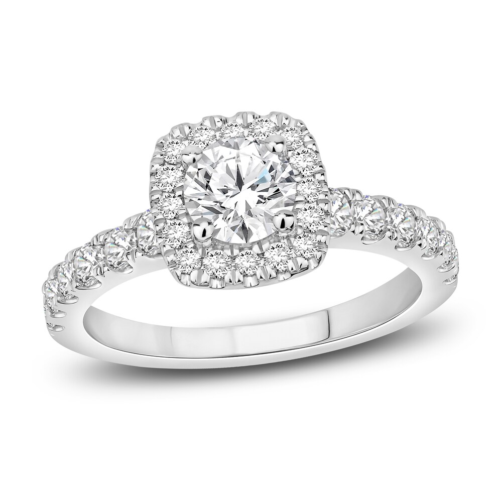 Diamond Engagement Ring 1-1/4 ct tw Round 14K White Gold t405Cqzh