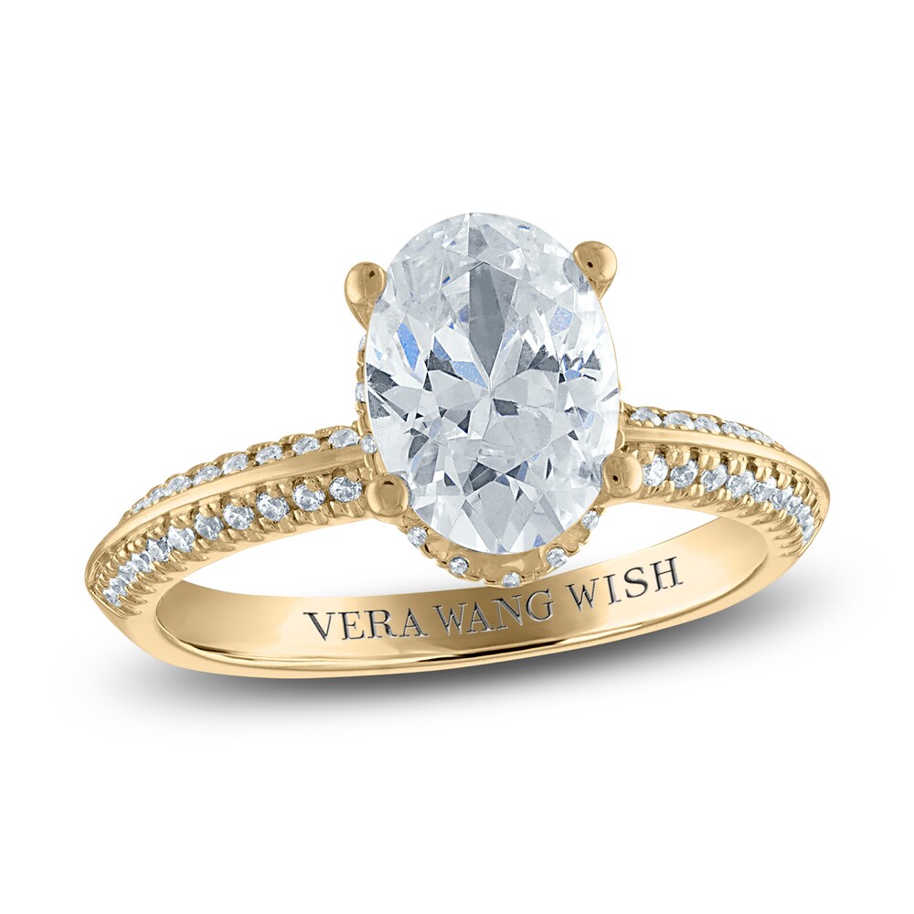 Vera Wang WISH Diamond Engagement Ring 2-1/5 ct tw Oval/Round 18K Yellow Gold tFdf0zC7