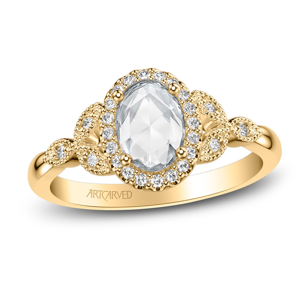 ArtCarved Rose-Cut Diamond Engagement Ring 5/8 ct tw 14K Yellow Gold tGbBSsHy