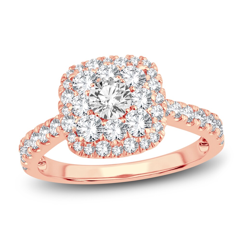 Diamond Engagement Ring 1-1/2 ct tw Round 14K Rose Gold tGbgsfyn