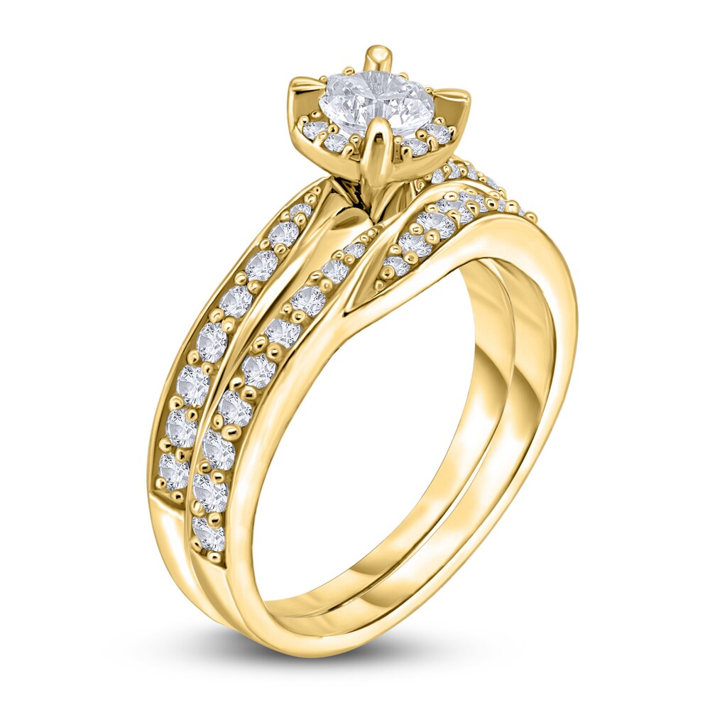 Diamond Bridal Set 1 ct tw Round 14K Yellow Gold tHsQWlpq