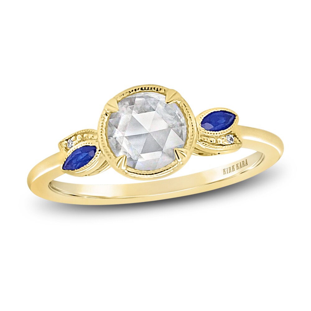 Kirk Kara Natural Blue Sapphire Engagement Ring 1/2 ct tw Rose-cut 14K Yellow Gold tI2UZW7G