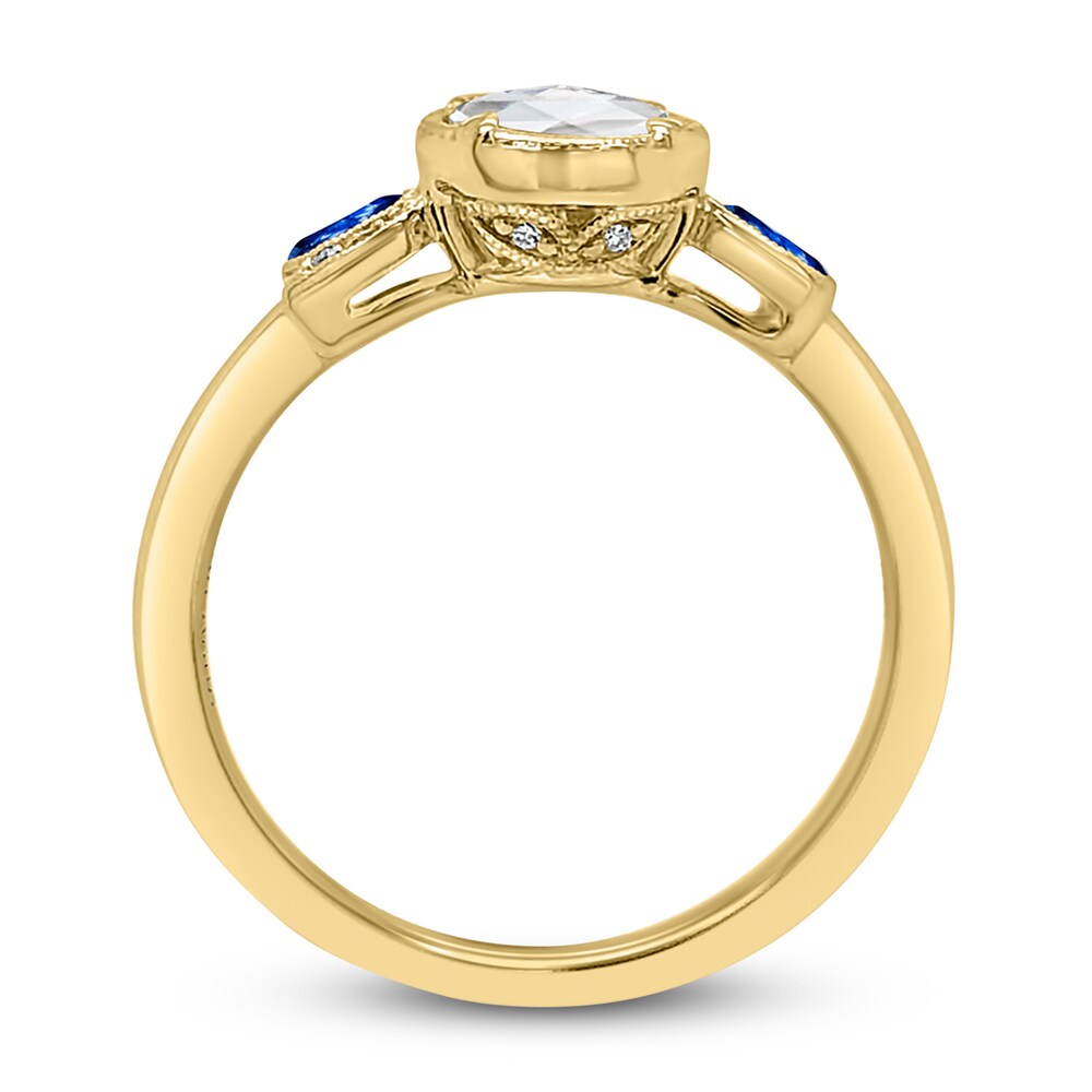Kirk Kara Natural Blue Sapphire Engagement Ring 1/2 ct tw Rose-cut 14K Yellow Gold tI2UZW7G