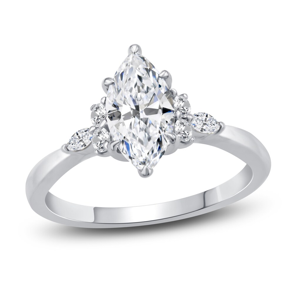 Diamond Engagement Ring 1 ct tw Marquise/Round 14K White Gold tJYB77xe