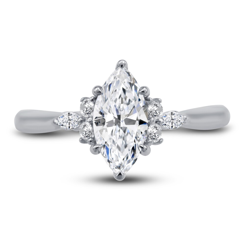 Diamond Engagement Ring 1 ct tw Marquise/Round 14K White Gold tJYB77xe