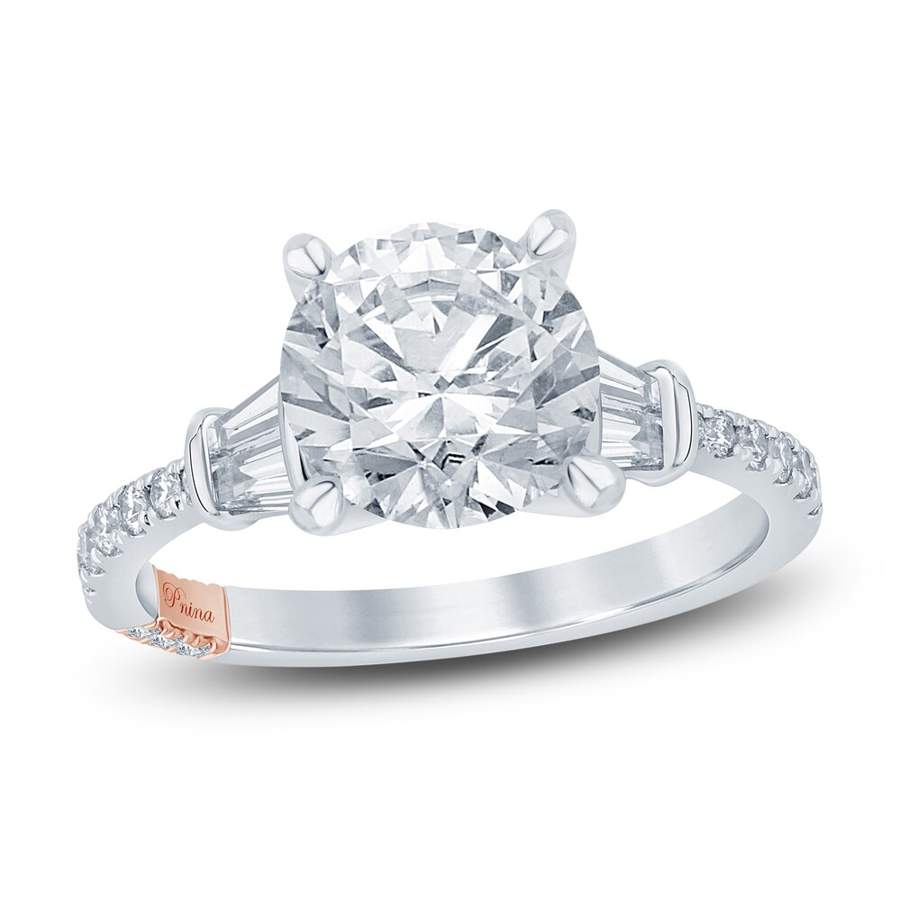Pnina Tornai Diamond Engagement Ring 2-1/2 ct tw Round/Baguette 14K White Gold tKdTdzUx