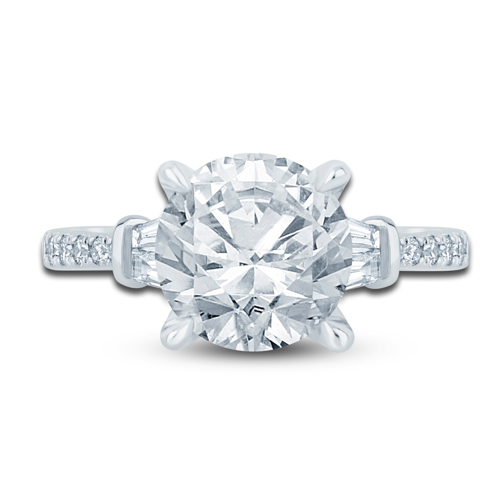 Pnina Tornai Diamond Engagement Ring 2-1/2 ct tw Round/Baguette 14K White Gold tKdTdzUx