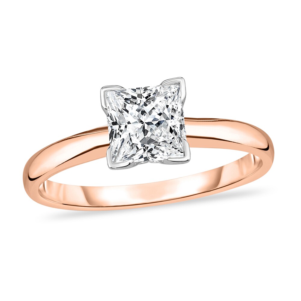 Diamond Solitaire Ring 7/8 ct tw Princess 14K Rose Gold (I1/I) tMiZW1Ps