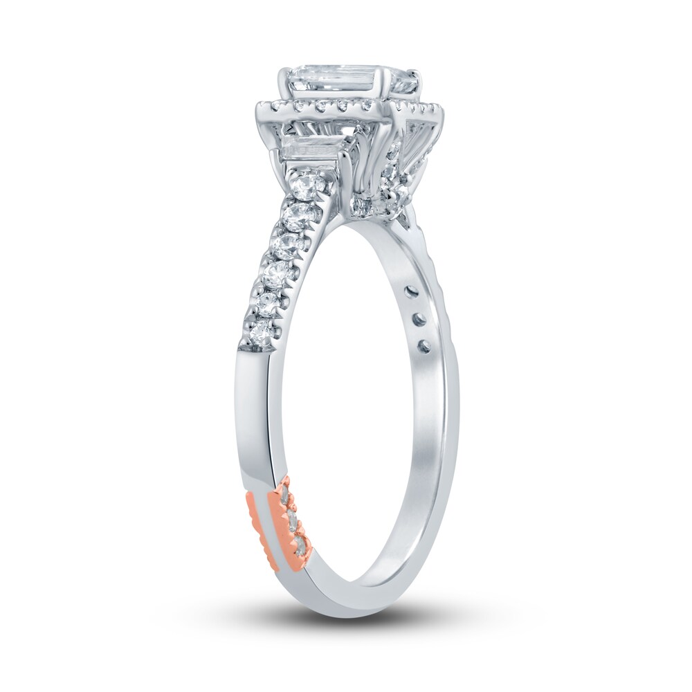 Pnina Tornai Deco Love 2 Diamond Engagement Ring 1 ct tw Emerald/Round 14K White Gold tbDG9jj4