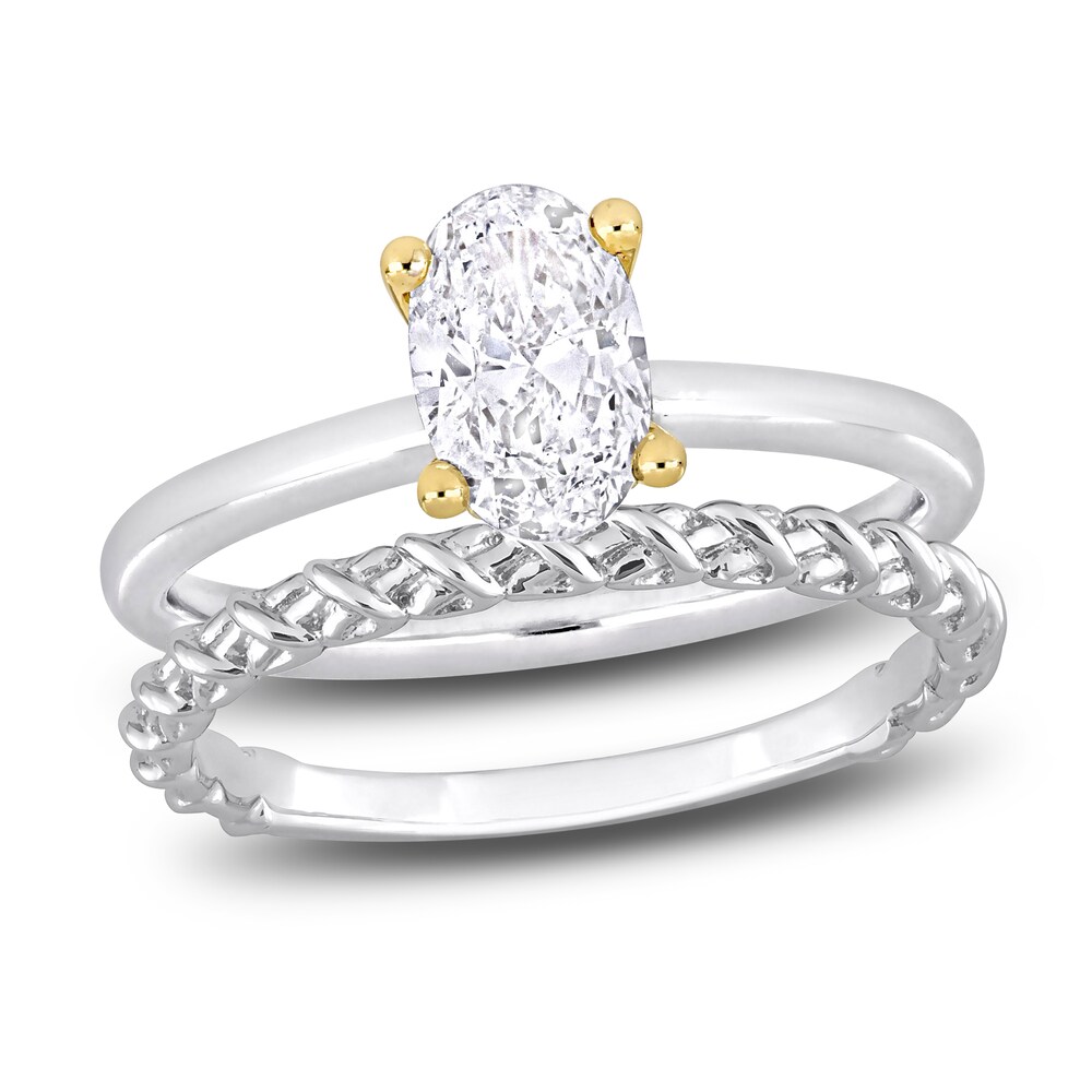 Diamond Y-Knot Bridal Set 1 ct tw Oval 14K Two-Tone Gold (I/I1) thICLn89