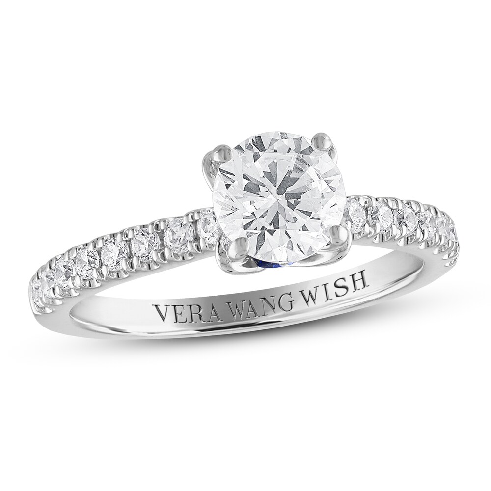 Vera Wang WISH Diamond Engagement Ring 1-1/4 ct tw Round Platinum tngFaLSa
