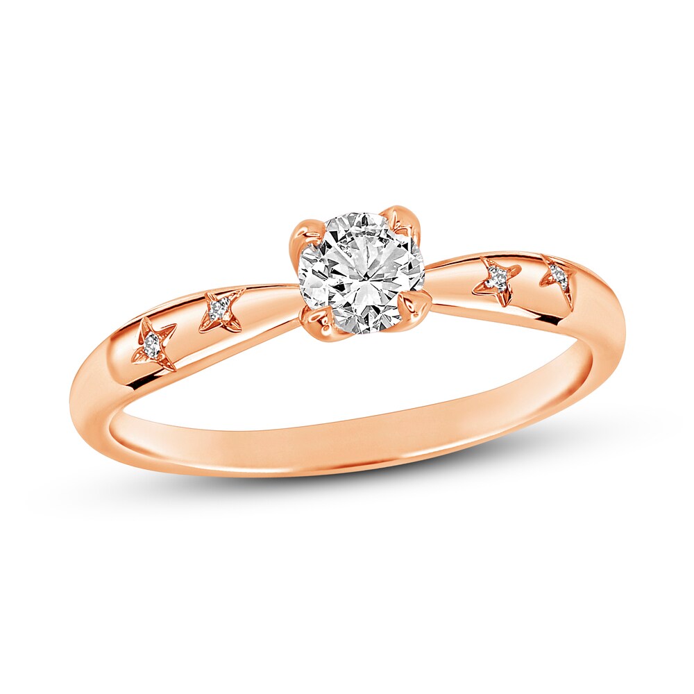 Diamond Engagement Ring 1/3 ct tw Round 14K Rose Gold tzWpi4r3