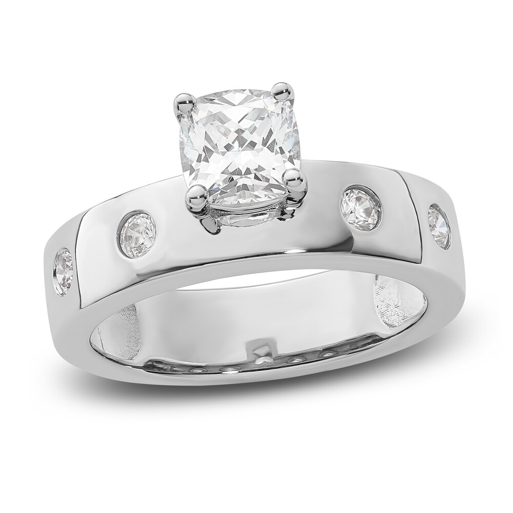 Diamond Engagement Ring 1-1/4 ct tw Cushion/Round 14K White Gold u1Uy7dDs