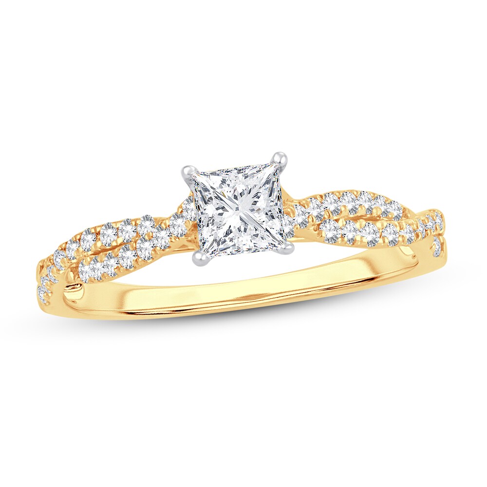 Diamond Engagement Ring 3/4 ct tw Princess 14K Yellow Gold u2Lc3Saf