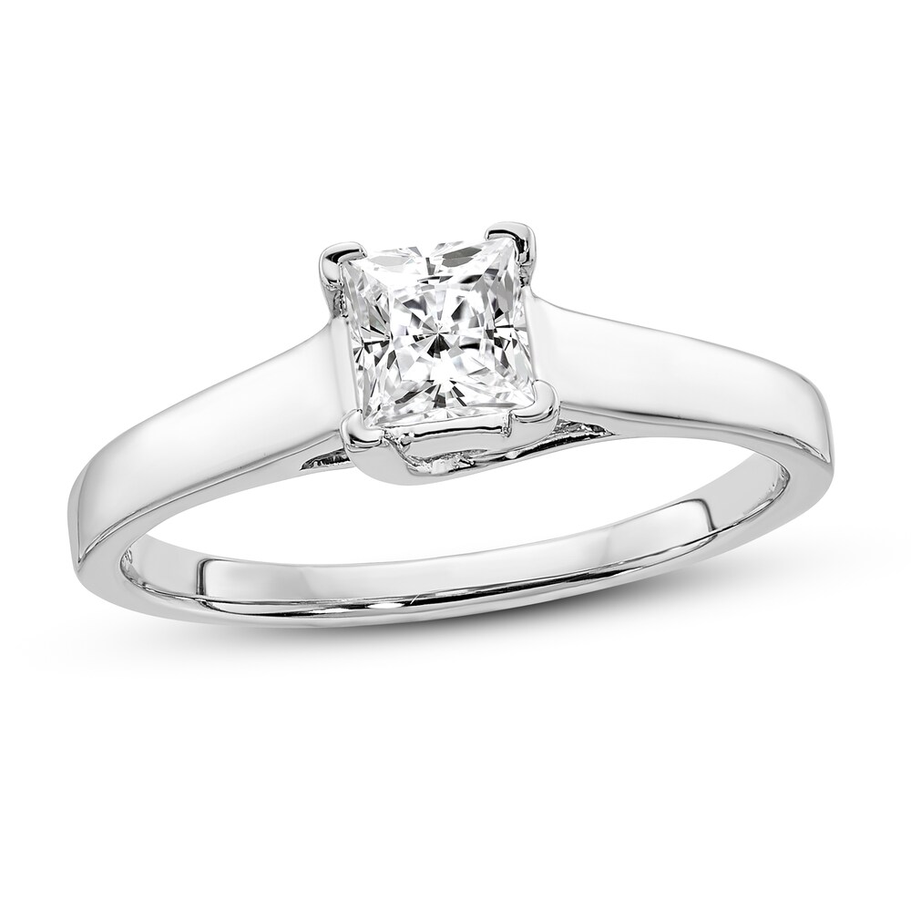 Diamond Solitaire Engagement Ring 1/2 ct tw Princess 14K White Gold (I1/I) u3XZtNOr