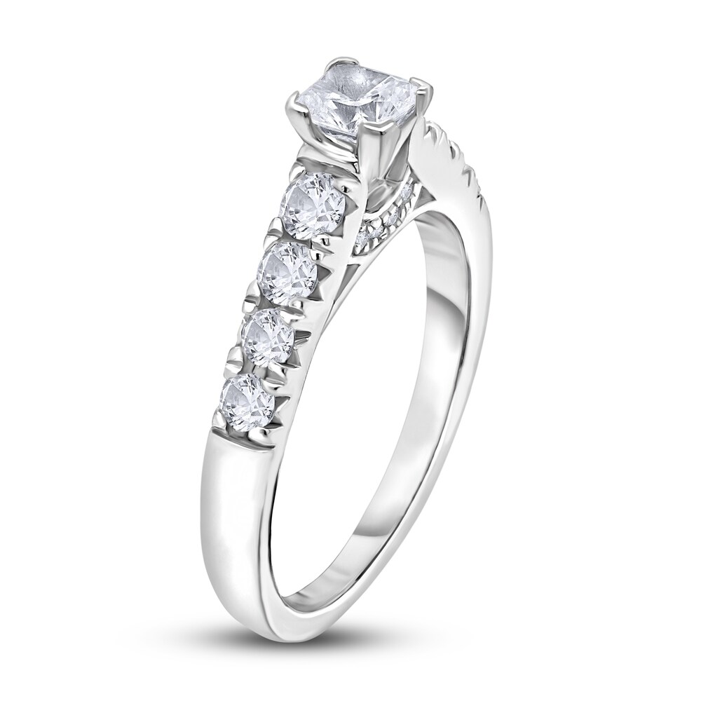 Diamond Engagement Ring 1-1/2 ct tw Princess/Round 14K White Gold u7pRooR7