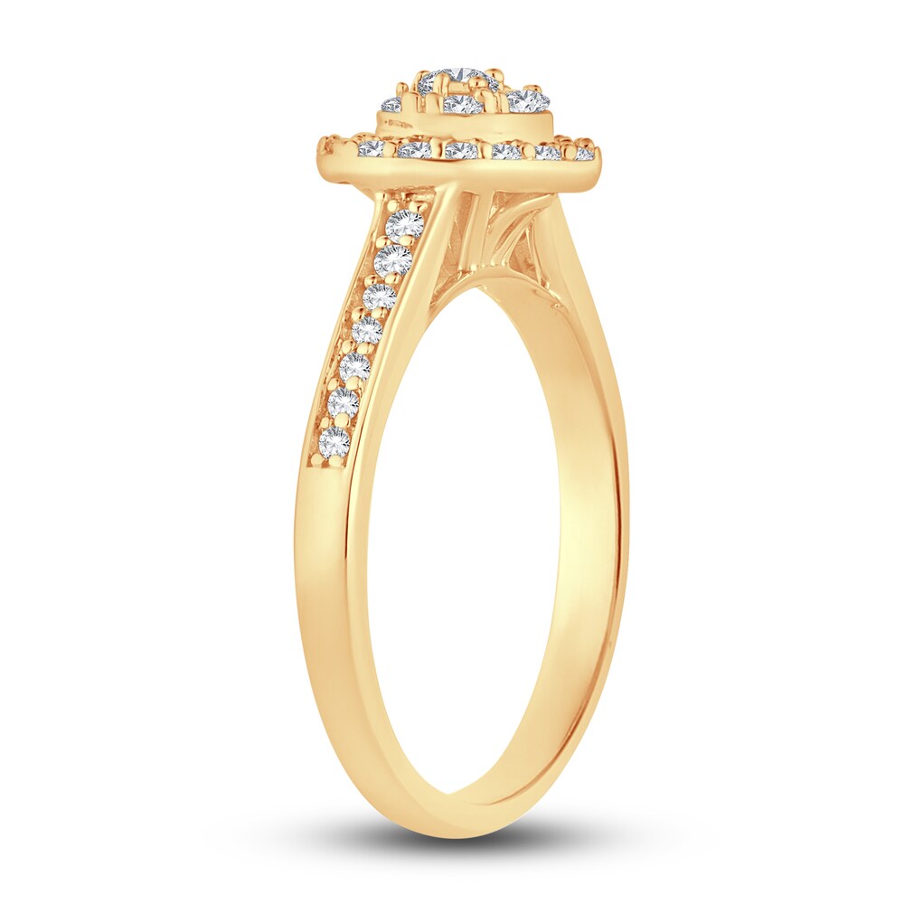 Diamond Heart Ring 3/8 ct tw Round 14K Yellow Gold uBJekyn8