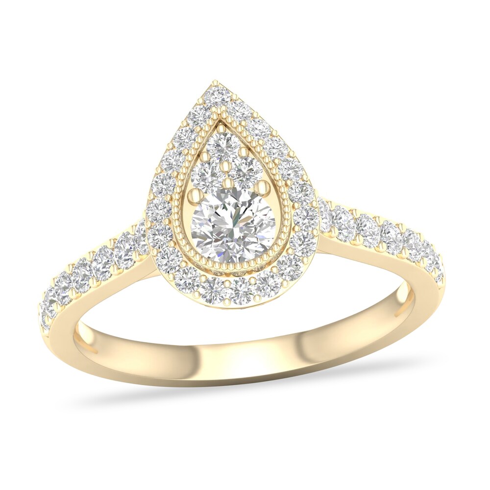 Diamond Ring 3/4 ct tw Round-cut 14K Yellow Gold uFDyGNpH