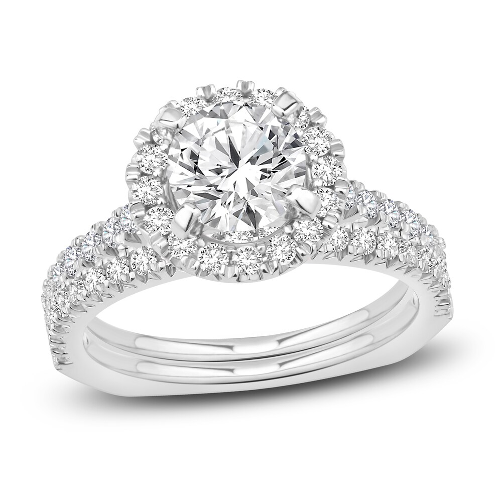 Diamond Bridal Set 1-5/8 ct tw Round 14K White Gold uIUoPSGL [uIUoPSGL]