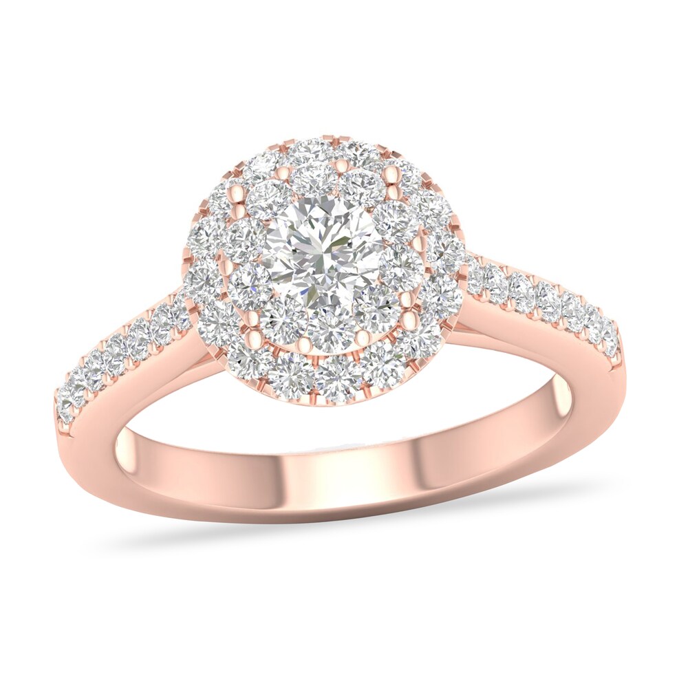 Diamond Ring 3/4 ct tw Round-cut 14K Rose Gold uL2qwoel