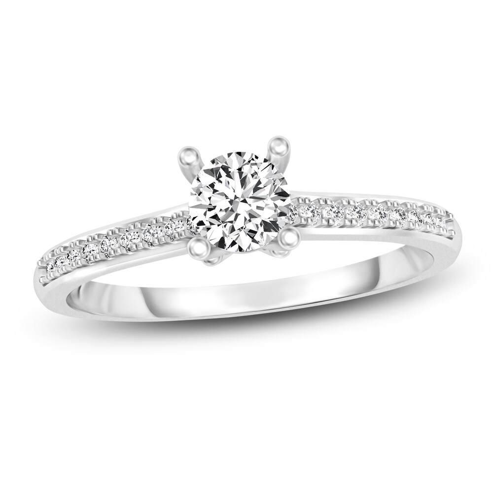 Diamond Engagement Ring 3/8 ct tw Round 14K White Gold uQhnPUxw