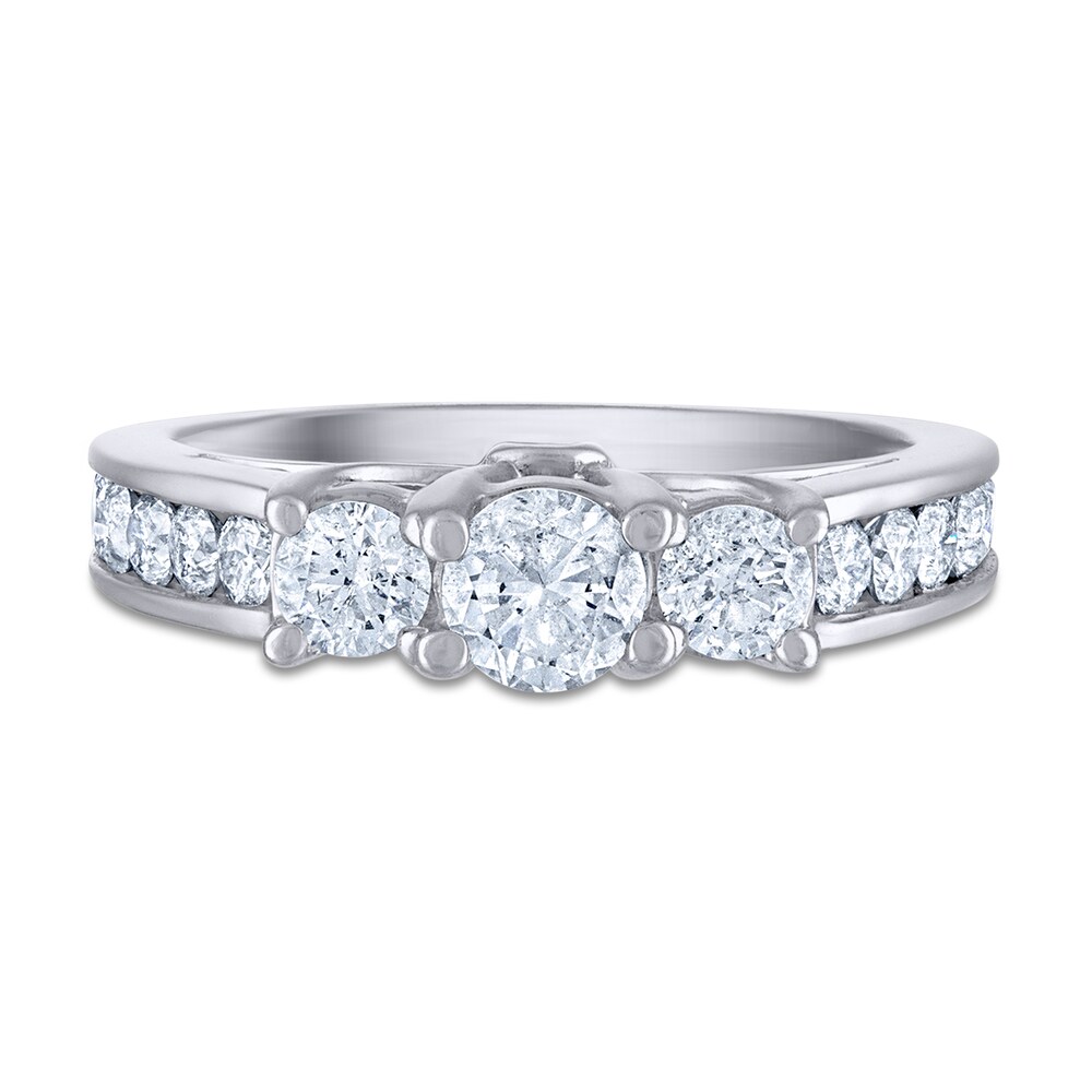 Diamond 3-Stone Engagement Ring 1-1/2 ct tw Round 14K White Gold uTOo37eH [uTOo37eH]