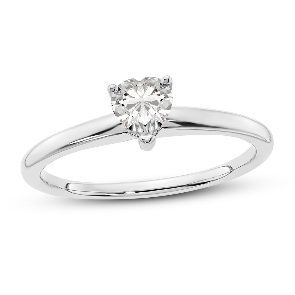 Diamond Solitaire Engagement Ring 1/2 ct tw Heart 14K White Gold (I1/I) uUQZJZyQ