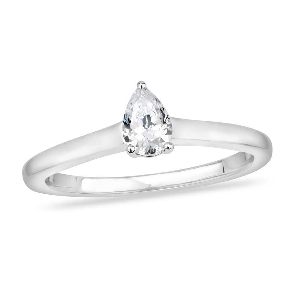 Diamond Solitaire Engagement Ring 3/4 ct tw Pear-shaped 14K White Gold (I2/I) udmEHLPf