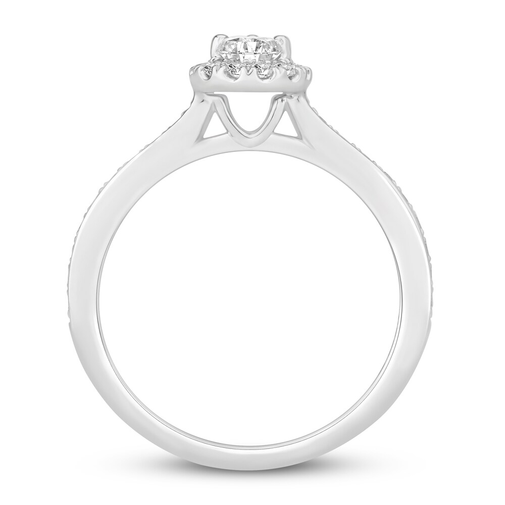 Diamond Engagement Ring 5/8 ct tw Pear-shaped/Round 14K White Gold ugT1uRdR