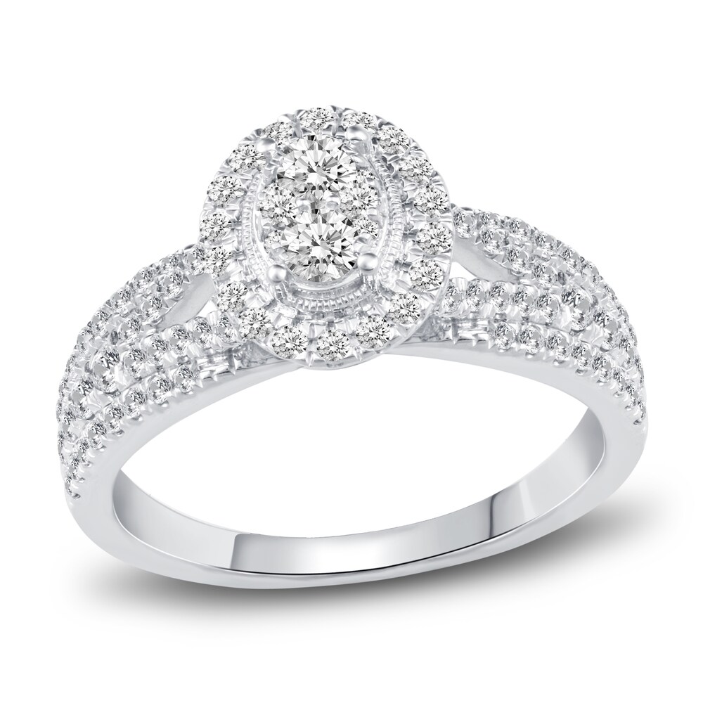 Diamond Engagement Ring 1 ct tw Round 14K White Gold uhwI79jW