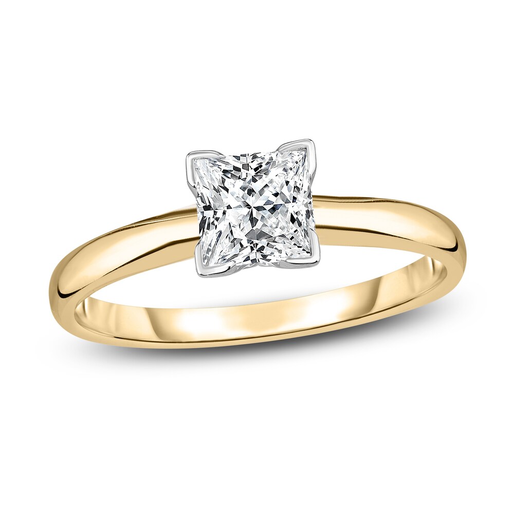 Diamond Solitaire Engagement Ring 1/2 ct tw Princess 14K Yellow Gold (I2/I) uj6cxItE