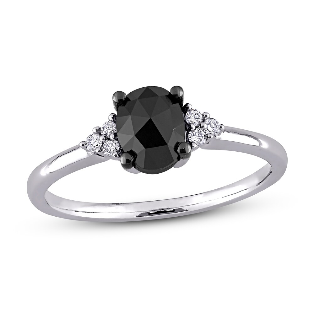 Black Diamond Engagement Ring 1 ct tw 14K White Gold ujCiczfn [ujCiczfn]