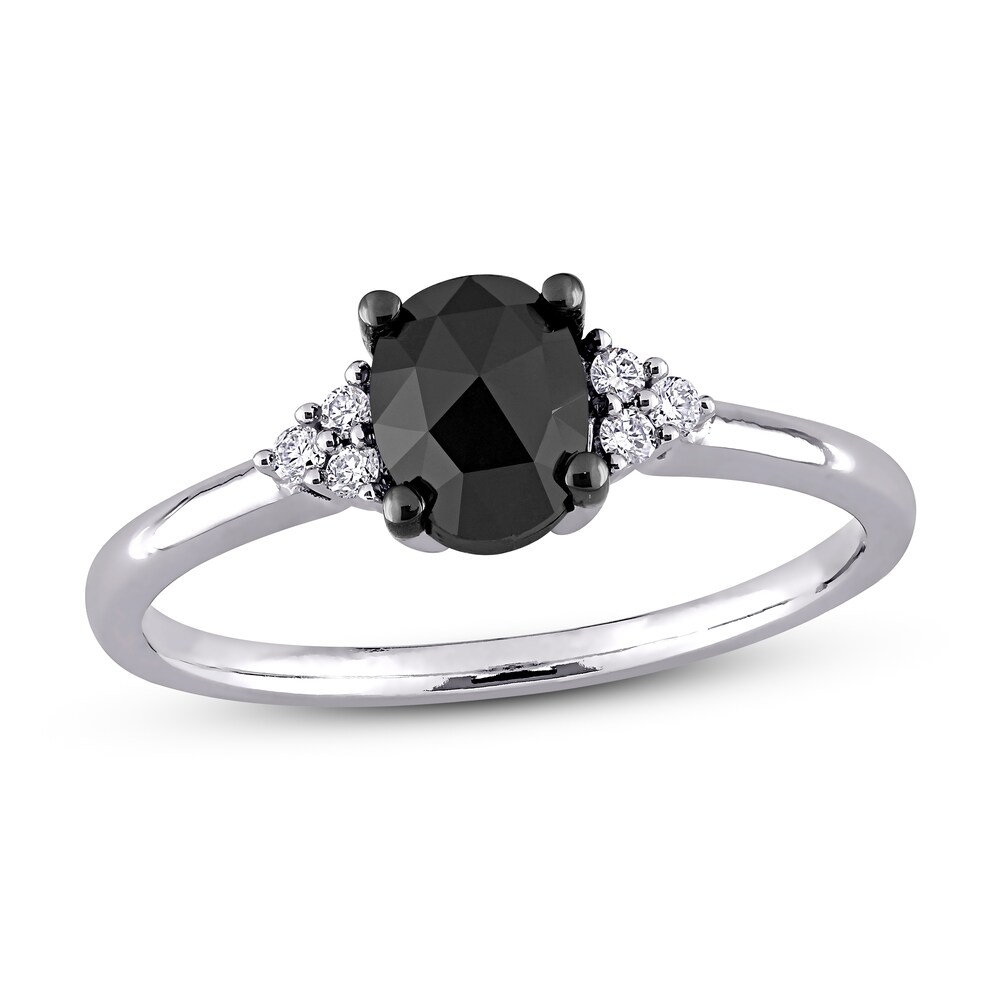 Black Diamond Engagement Ring 1 ct tw 14K White Gold ujCiczfn