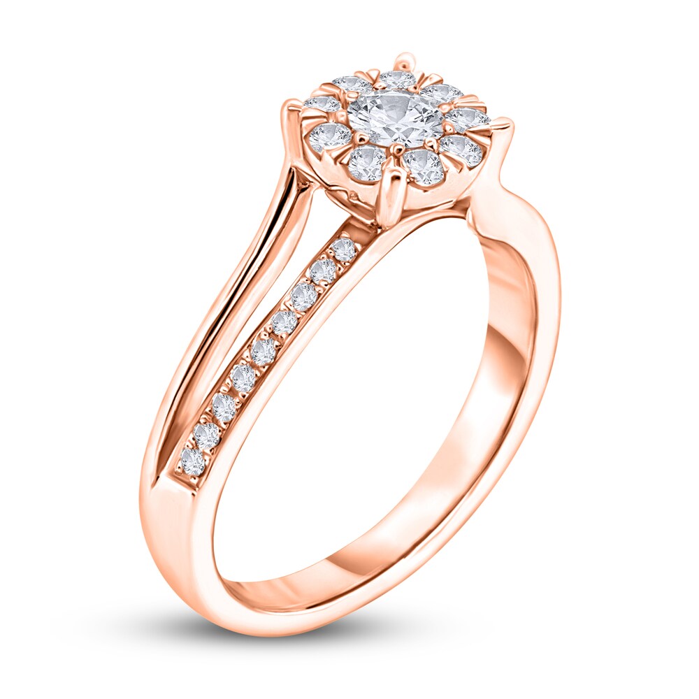 Diamond Engagement Ring 3/8 ct tw Round 14K Rose Gold ul1kGW3A