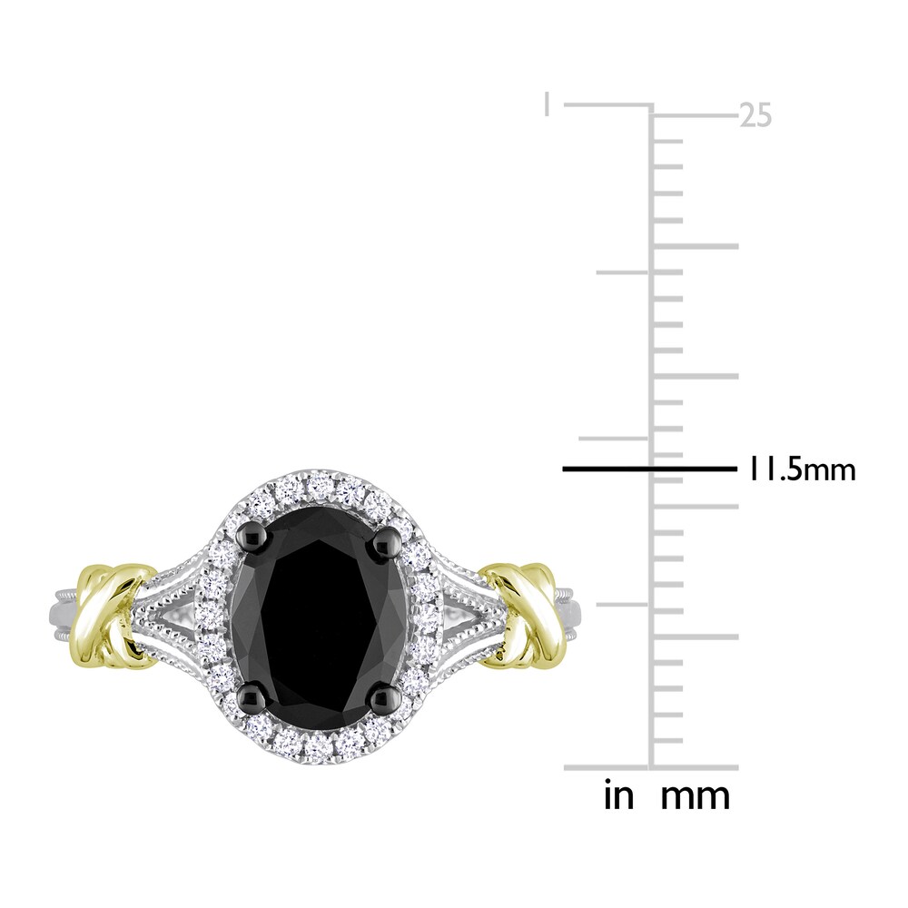 Black Diamond Y-Knot Ring 2-1/8 ct tw Oval/Round 14K Two-Tone Gold umYQfqYB