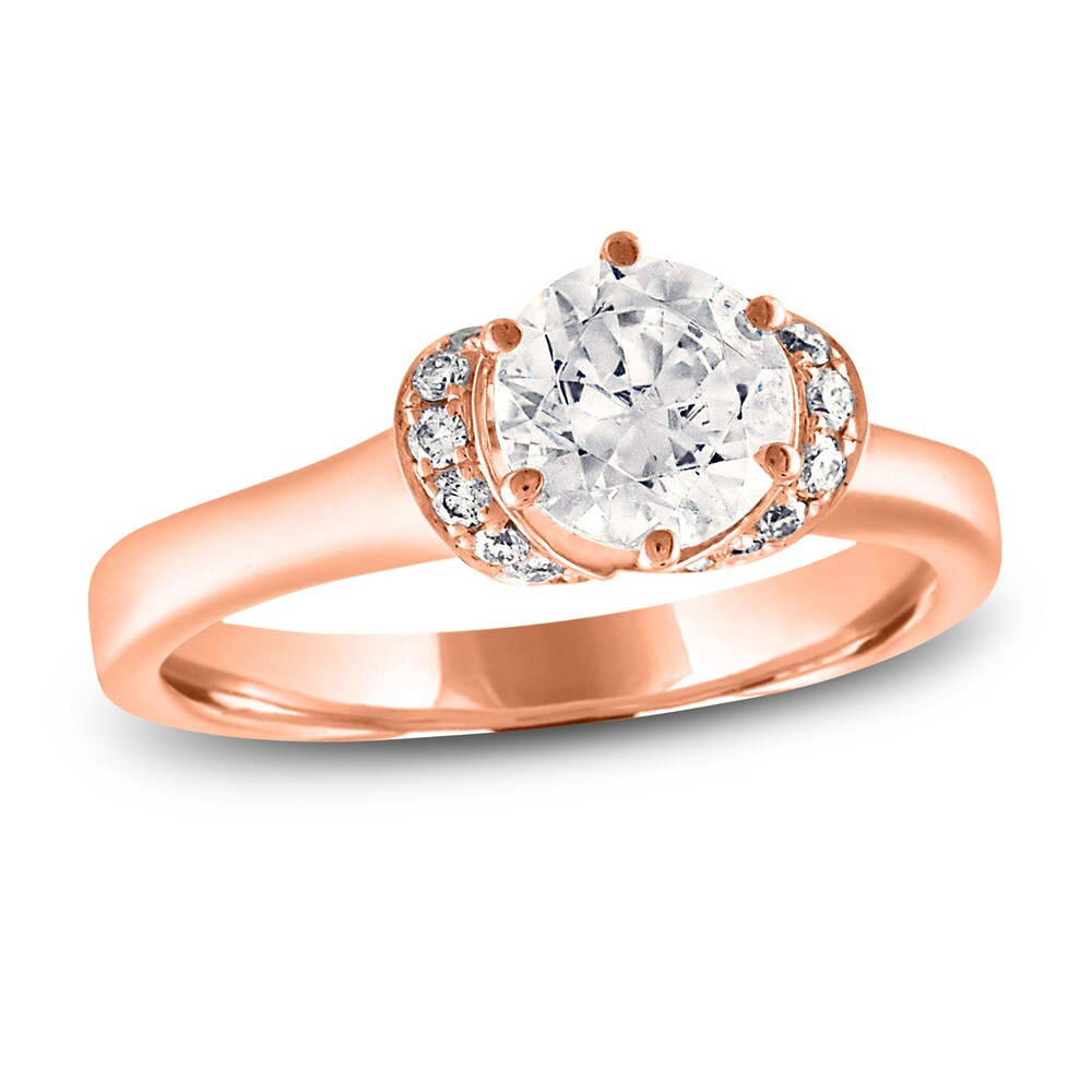 Diamond Engagement Ring 7/8 ct tw Round 14K Rose Gold umhmKRTm