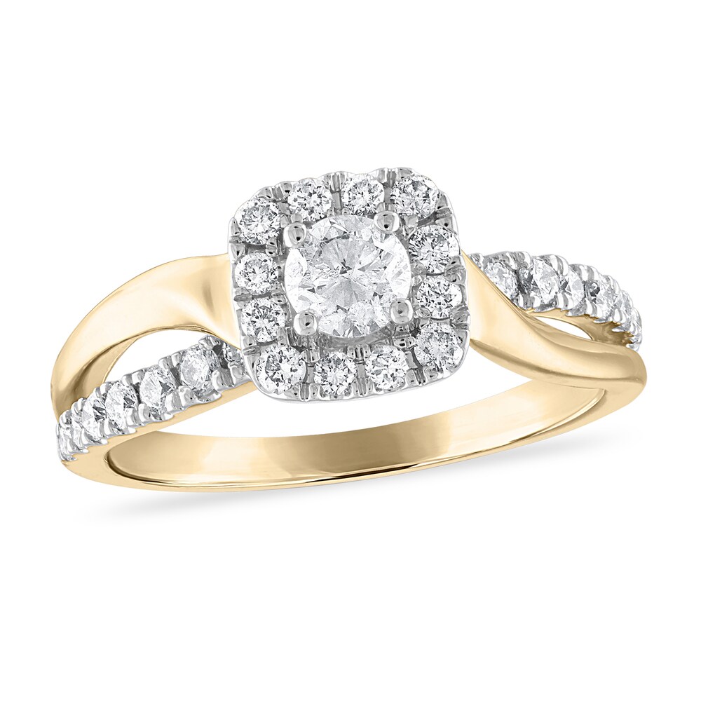 Diamond Engagement Ring 5/8 ct tw Round 14K Yellow Gold uxcEl9to